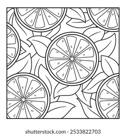  illustration art hand drawn lemon pattern vector line art