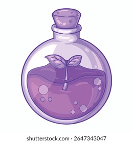 ilustração arte mão desenhada roxo tóxico, design de adesivo de garrafa de poisson