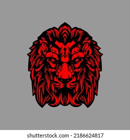 Illustration art lion head ideal for a mascot and tattoo or t shirt graphic logo vector