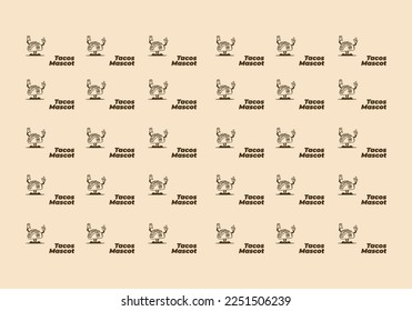 Illustration art pattern design of taco mascot with hands and feet