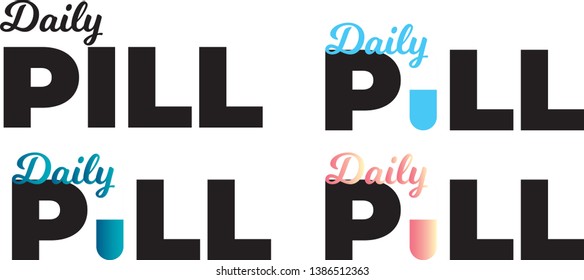 Illustration art, a pill, logo for news or pharmacy