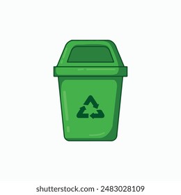 illustration art red rubbish bin sticker design