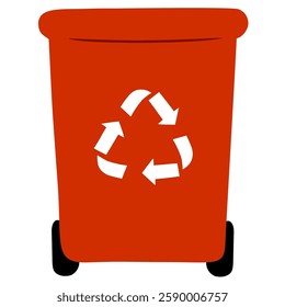 Illustration art rubbish bin. Rubbish Bin Vector Icon Symbol Set for Recycling Waste. Pictograms on Circles. Trash Can Vector Flat. Eco friendly label illustration