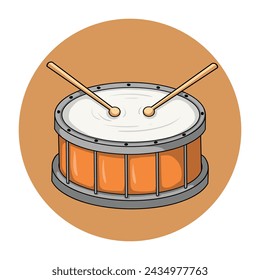 illustration art stiker drum warna coklat