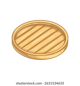 illustration art wooden tray bamboo steamer sticker design