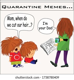 Illustration Art Work.Quarantine Memes During Covid-19