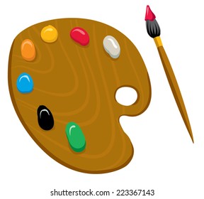An Illustration of a Artist Palette Primary colors