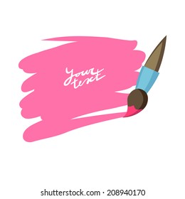 illustration of artistic banner painted with paint brush stroke