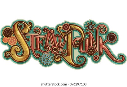 Illustration of an Artistic Steampunk Lettering