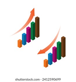 Ilustración de un gráfico de secuencia ascendente. Gráficos y sistemas de trabajo de impulso
