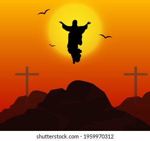 Illustration of The Ascension Day of Jesus Christ.