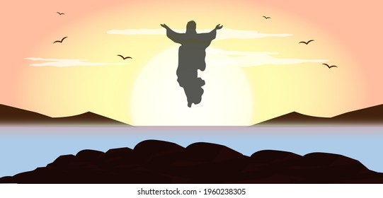 Illustration Of The Ascension Day Of Jesus Christ.