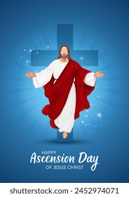 Una ilustración del día de la ascensión de Jesucristo. Ilustración vectorial