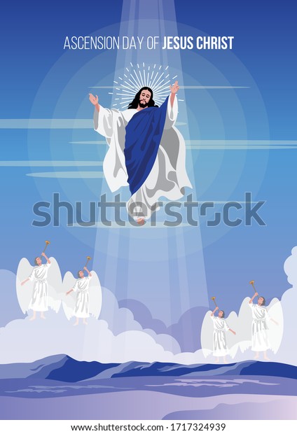 An\
illustration of the ascension day of Jesus\
Christ