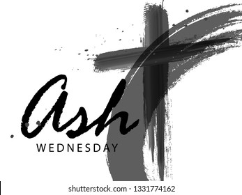 Illustration Of Ash Wednesday Day Background.