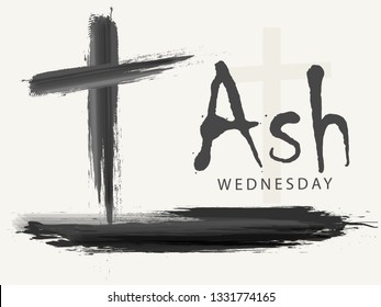 Illustration Of Ash Wednesday Day Background.