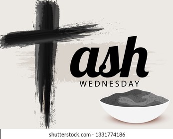 Illustration Of Ash Wednesday Day Background.