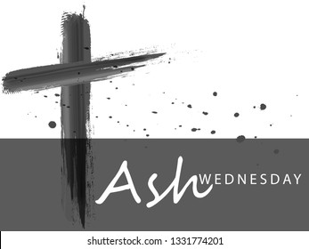 Illustration Of Ash Wednesday Day Background.