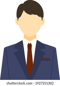 Illustration of an Asian businessman in a navy suit