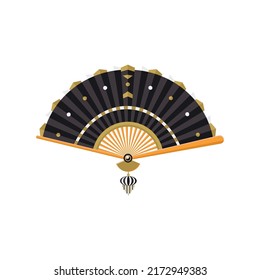 Illustration of asian fan in a detailed modern style.