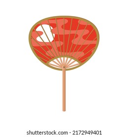 Illustration of asian fan in a detailed modern style.