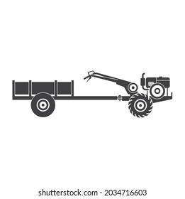 illustration of asian farmer tractor, vector art.