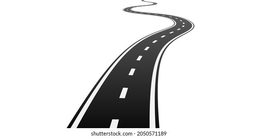 Illustration of asphalt road on white