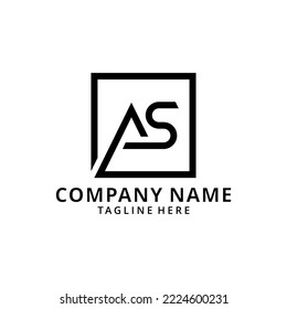 Ilustración AS,Letra SA logotipo premium simple vinculado