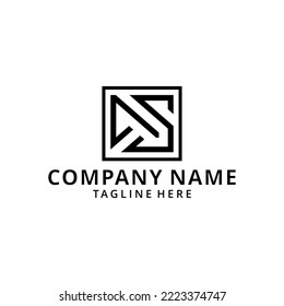 Illustration AS, SA Logo Design Vector.
