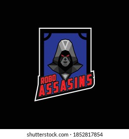 Illustration assassin e-sport logo design vector mascot character design