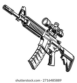 Illustration des Sturmgewehres mit dem Schirmbild
