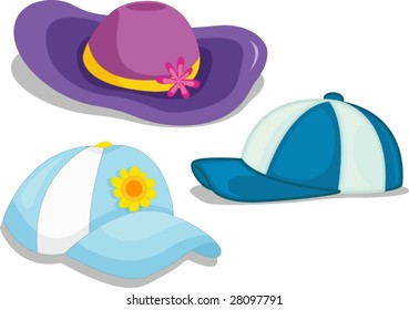 an illustration of assorted hats and caps