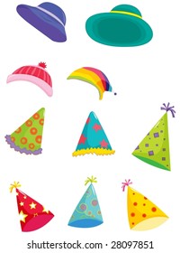 an illustration of assorted hats for different occasions