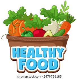 Ilustración de verduras surtidas en una cesta
