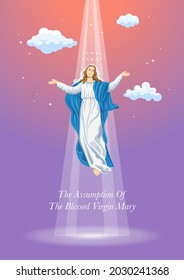 An illustration of the Assumption of the Blessed Virgin Mary