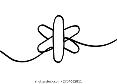 Eine Illustration eines Sternchens mit durchgehender Linienführung. Ein interessantes abstraktes Linien-Kunstdesign.