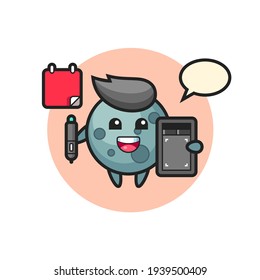 Illustration of asteroid mascot as a graphic designer
