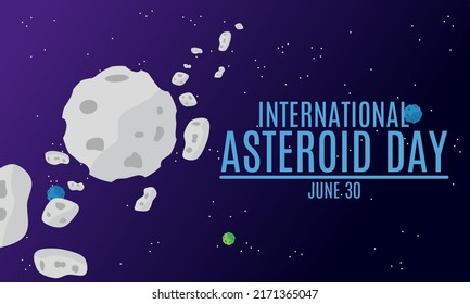 illustration of asteroid in outer space.suitable for asteroid day. flat design