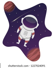 Illustration Of Astonaut for any use. You can use it vector art  for animation in after effect or flash in book or as clipart in your presentation. 