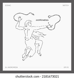 Illustration of astrological zodiac Andromeda