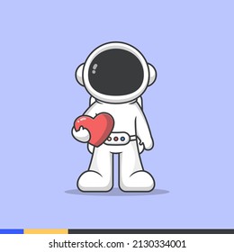 Illustration of astronaut carrying love symbol