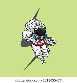 illustration astronaut cute unique pose