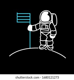 illustration of astronaut flat icon