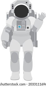 Illustration of an astronaut greeting whole body