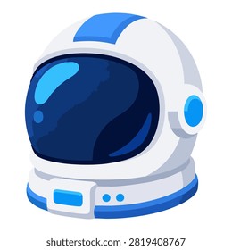 Illustration of astronaut helmet for space exploration and safety