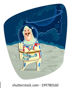 illustration of astronaut on space in vector