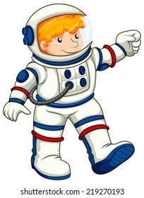 Illustration of an astronaut on a white background  
