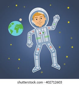 Illustration of an astronaut in outer space