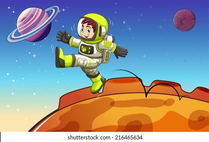 Ilustración de un astronauta en el espacio exterior