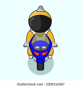 illustration of an astronaut riding a motorcycle, suitable for flayer needs, social media feeds, the t-shirt industry and others..